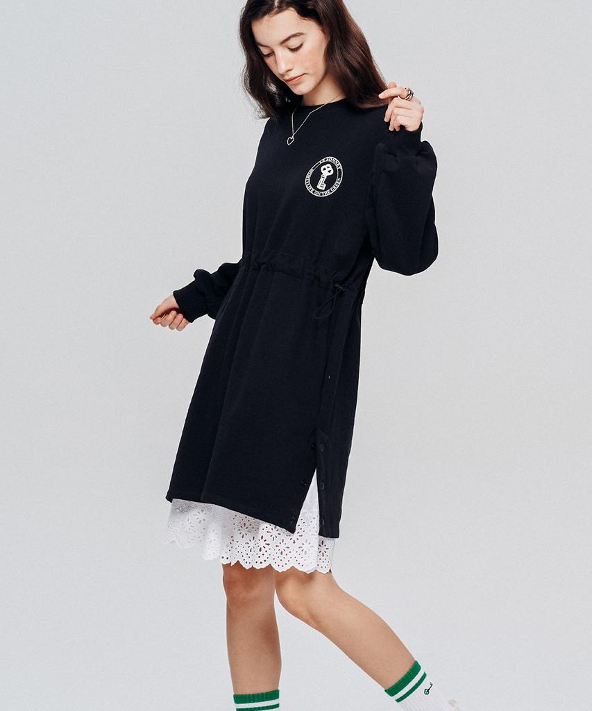 LESONNET Easy Fit Sweat Dress Black