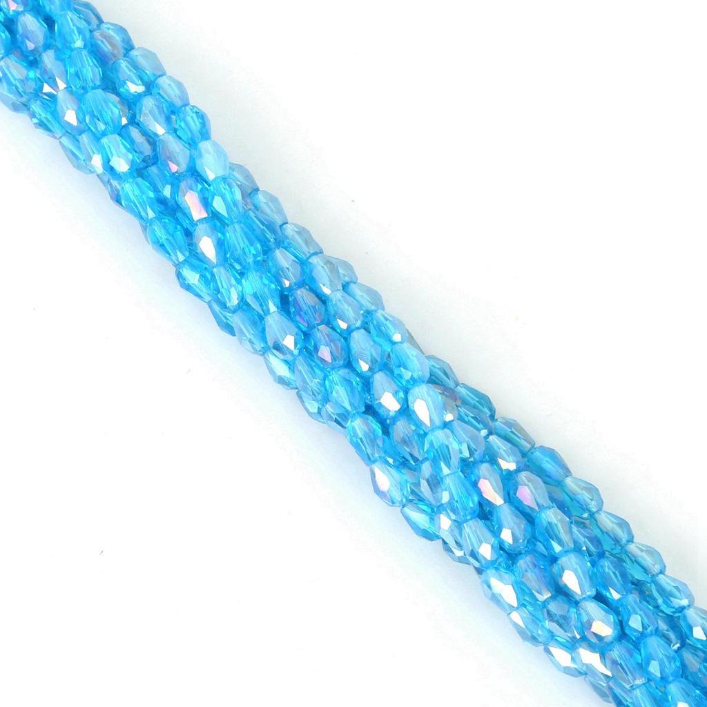 65pcs 4x6MM Teardrop Glass Beads for DIY Hairpins, Bracelets, Necklaces, and Earrings
