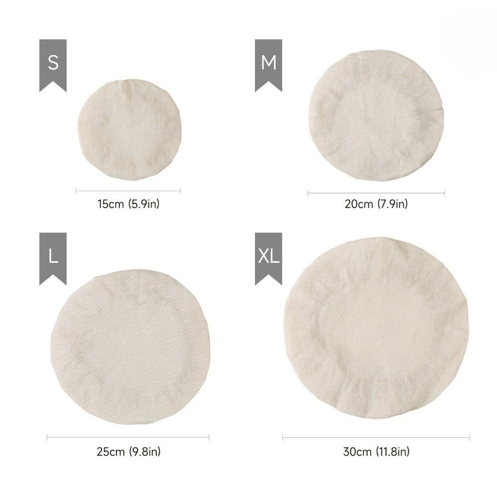 

4pcs Stretch Fabric Sourdough Starter Jar Covers Reusable Food Storage Bowl Lid Fruit Fresh-keeping 4pcs