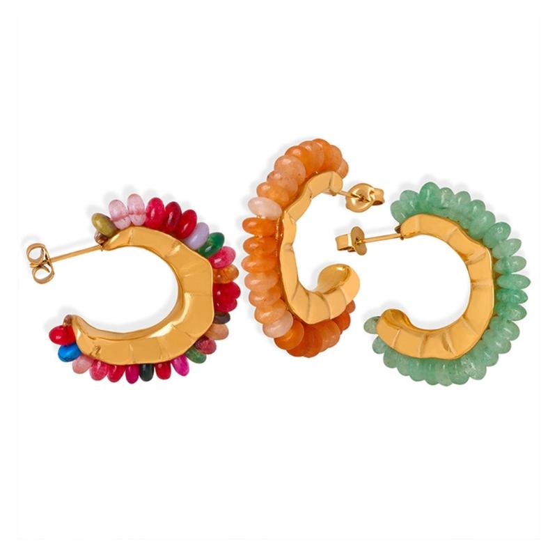 Vintage Ästhetische Ohrringe Mehrfarbige Ohrringe Raffinierte Ohrringe Ohrstecker Geeignet für Modebewusste Frauen Geschenk