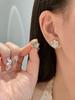 Gold Flower Zircon Stud Earrings 925 Sterling Silver Vintage Luxury