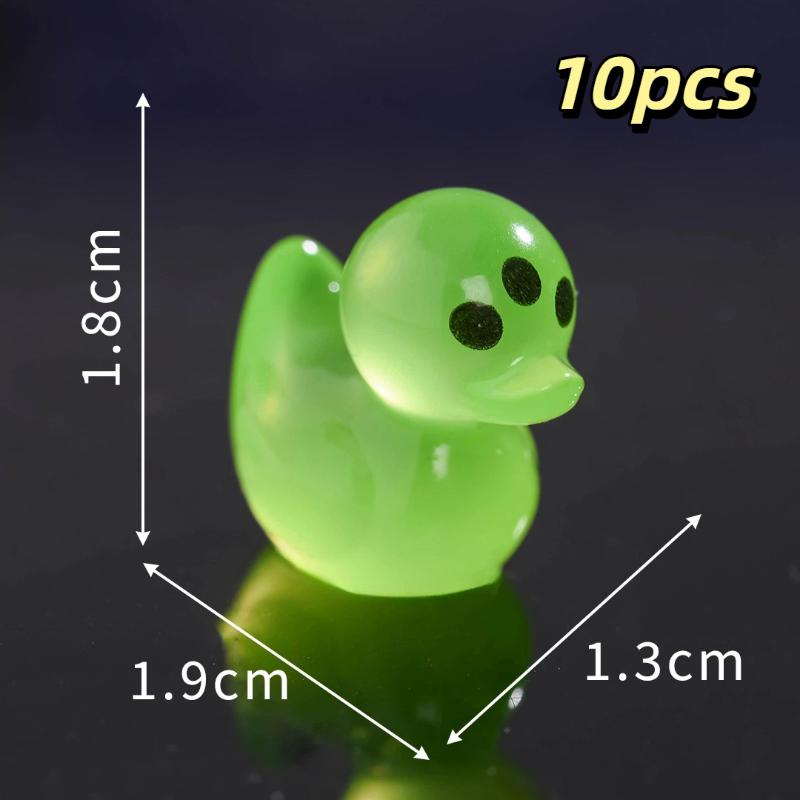 Luminous Mini Cat Duck Resin Figurines 10Pcs Glow In The Dark for Micro Landscape Bonsai Home Desktop Decor
