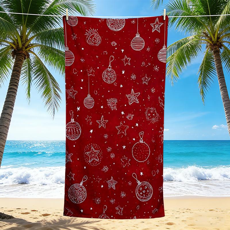 1Pc Christmas Ornaments Beach Towel Quick Dry Multiuse For Beach Pool Gym Yoga Home Travel Christmas Halloween Xmas Gift S185