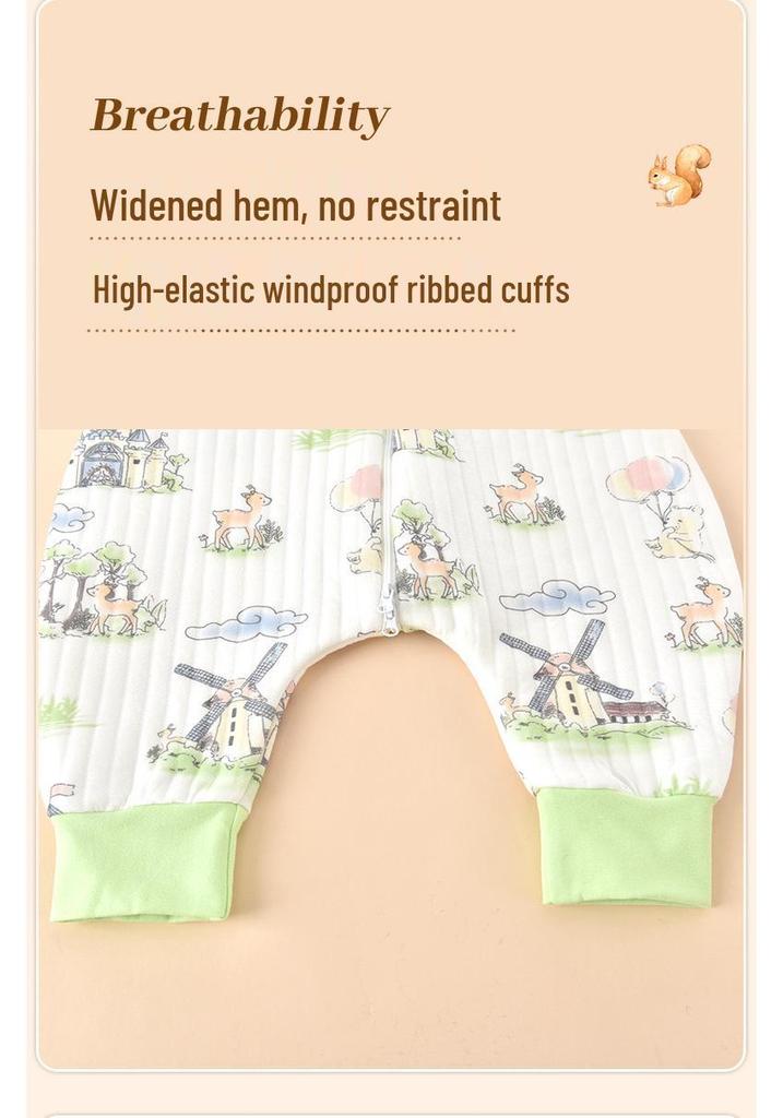 Autumn/Winter Class A Pure Cotton Newborn Sleeping Bag - Thin Anti-Kick Quilt with Split Legs
