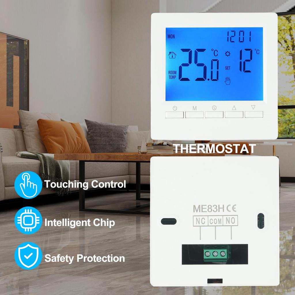 Digital Thermostat For Gas Boiler Room Battery Programmable Heating Temperature Controller Boiler Thermostat Hand Wall Mount
