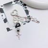 Elegant fjärilsnyckelring hänge för kvinnor snygg väska tillbehör telefonkedja prydnad hjärtpärlfärgad mobiltelefon hänge