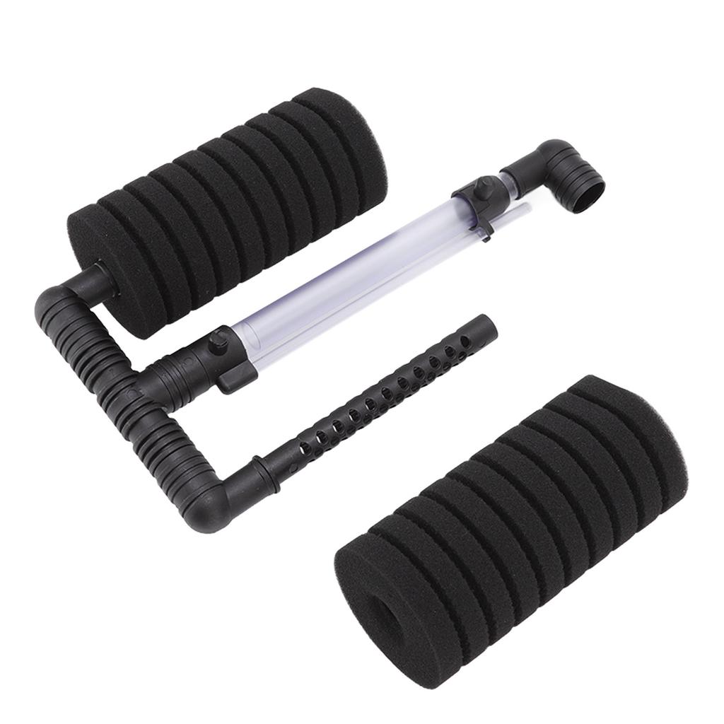 Aquarium Sponge Filter Quiet Double Submersible Foam Filter for Fresh and Salt Water Fish Tank