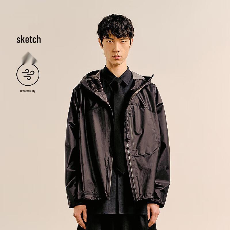 

Men s 2024 Autumn Hooded Loose Fit Outdoor Jacket L