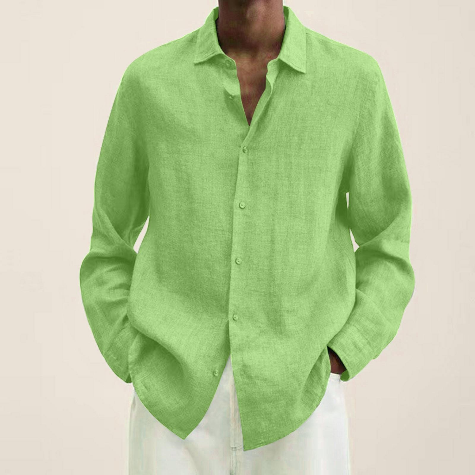 

Дизайнерские весенне-летние мужские повседневные хлопковые льняные рубашки с длинным рукавом, свободные рубашки XXXXXL жёлтый