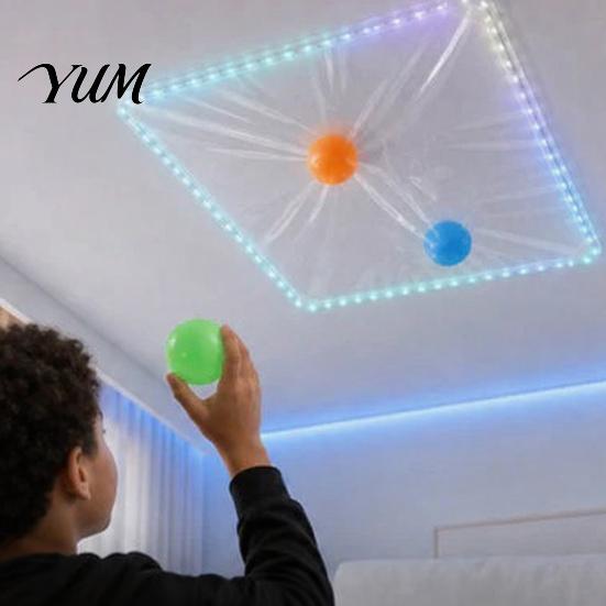 Luminous Decompression Toys Glow Sticky Ball Set, LED Light Up Toy for Kids Night Play, Soft Holiday Stocking Stuffers Girls Safe Throwing Catch Game,