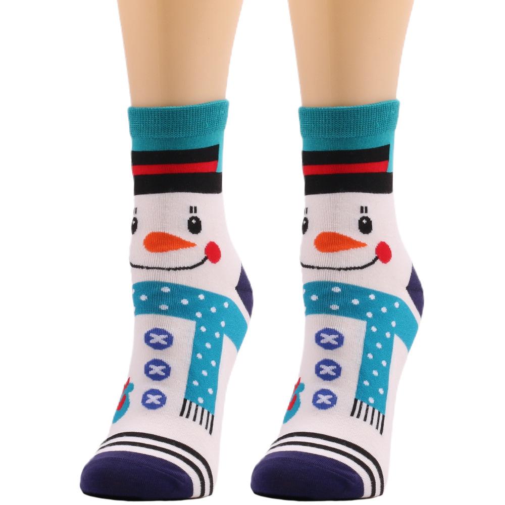 New Christmas Socks Creative Elk Snowman Elk Warm Mid Tube Socks Cartoon Christmas Series Winter Warm Cotton Socks Wholesale