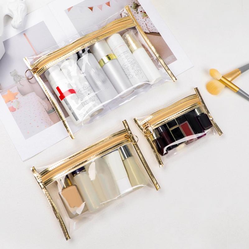 Zipper PVC Organizer Pouch For Passport Coins Keys Lipsticks Cards Earphones Compact Travel Storage Case