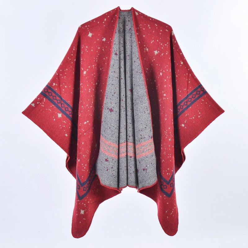 Double-sided Split Shawl Simple Atmosphere Warm Scarf Cape Office Company Air Conditioner Blanket