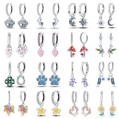 Damen Kupfer Ohrringe Rosa Liebe Sterne Muschel Süße Blume Süß Romantisch Date Party Hochzeit Exquisiter Schmuck Geschenke