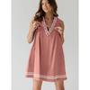 QICED Fashion Summer Spring Solid Color Print Sleeveless V-Neck Casual Dresses