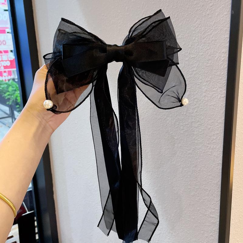 2025 Elegant Fairy Bow Hair Accessories: High-Grade Ponytail Ribbon Hairpin for Women