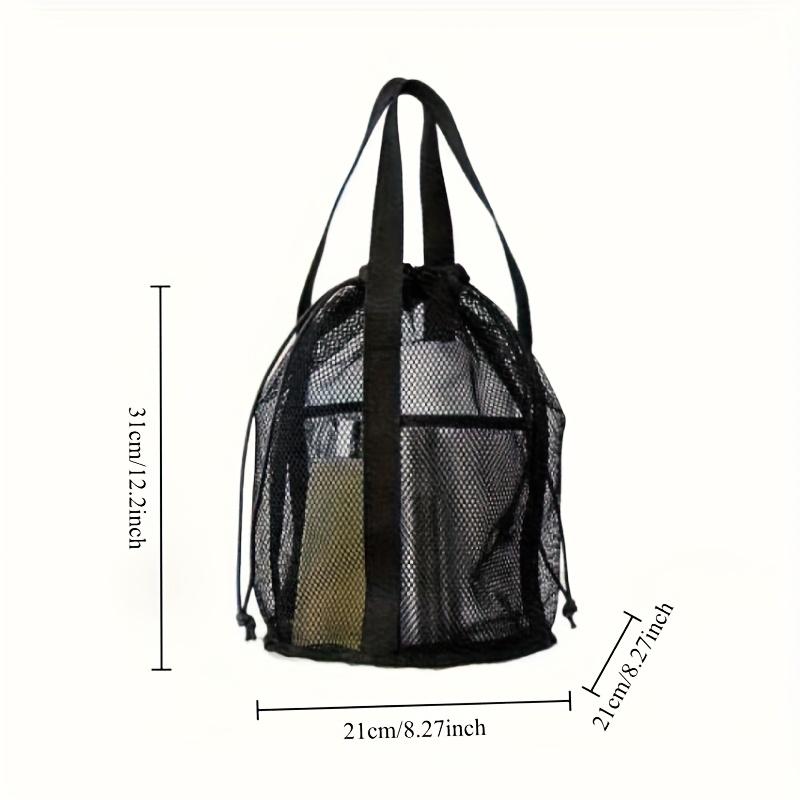 Travel Large Capacity Mesh Nylon Cosmetic Bag Organizer Foldable Casual Mesh Drawstring Bags Rope Bundle Pocket Swim Washing Bag