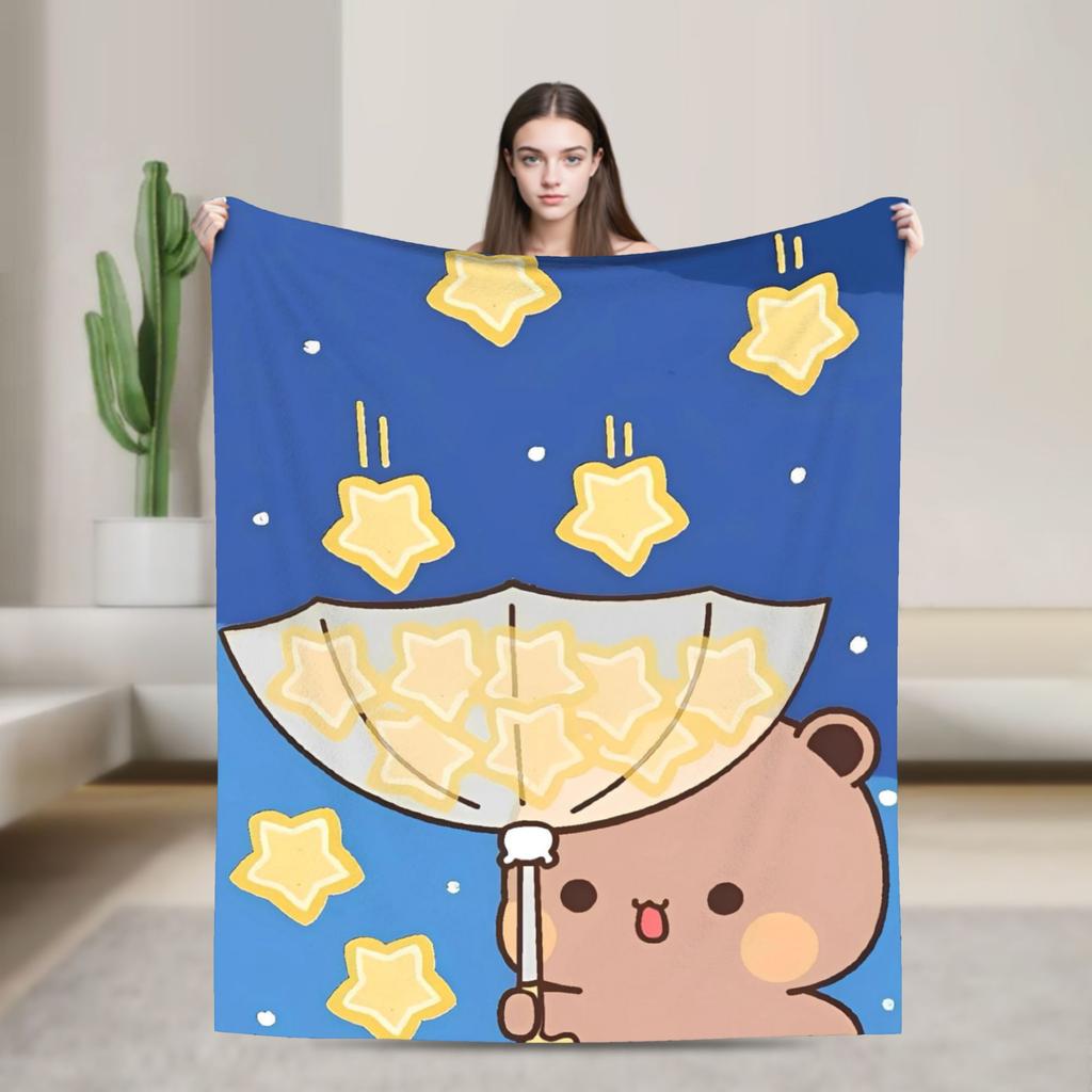 Cute Dudu Christmas Blanket Quality Warm Soft Throw Blanket Winter Camping Outdoor Fluffy Bedspread