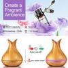 400ML Wooden Grain Aroma Essential Oil Diffuser Mist Humidifier Aromatherapy Diffuser with Remote Control for Home Mist Maker