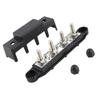 4 Post Power Distribution Block Bus Bar with Cover M8 Terminal Studs 250 Amp Rating for Marine Automotive RV Black