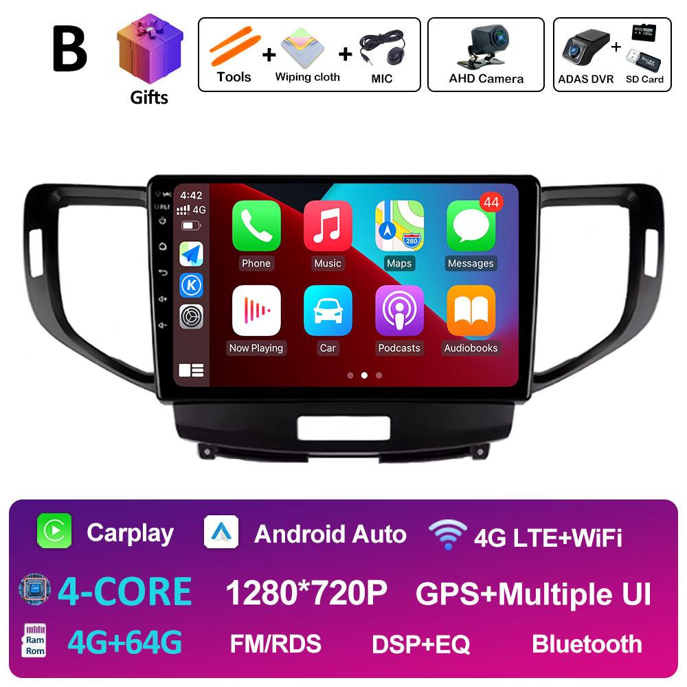Android Auto Wireless Carplay For Honda Accord 8 2008 2009 2010 2011 2012 GPS Navi 2.5D Touch Screen Cooling Fan Auto Tools WIFI