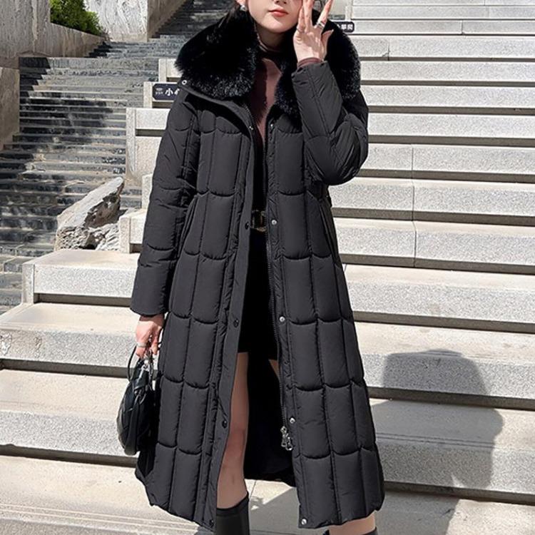 Plus Size Winter Long Parkas For Women L-7XL Detachable Sleeves With Belt Big Faux Fur Collar Hooded Loose Thick Fashion Coat