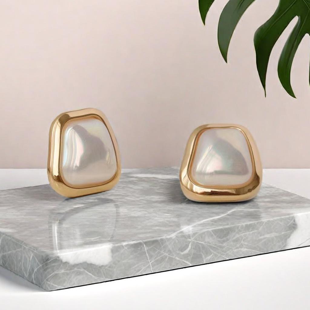 Cercei cu perle pătrate geometrice Cercei cu temperament de ultimă generație pentru femei, cu ac de argint 925, cercei de lux, ușoare, de celebritate.