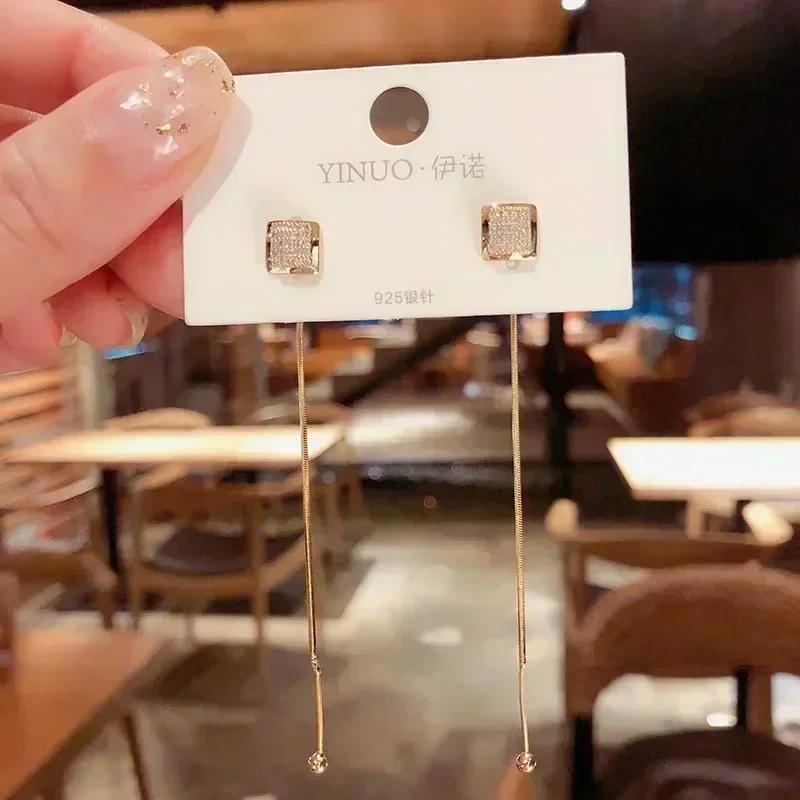 Fashion Black Crystal Inlaid Zircon Earrings Women's Exquisite Mysterious Charm Prom Accessories Party Jewelry Anniversary Gifts