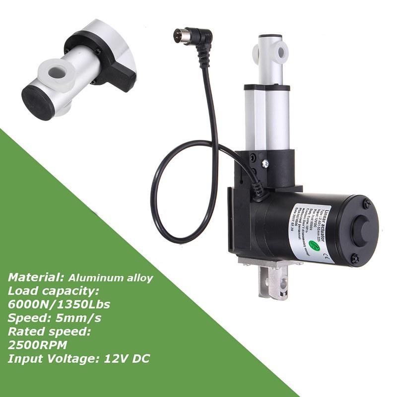 Attuatore Lineare 50/100mm 6000N Motore Attuatore Corsa Regolabile Attuatore per Impieghi Gravosi Apriporta Motore Lineare Elettrico DC 12V