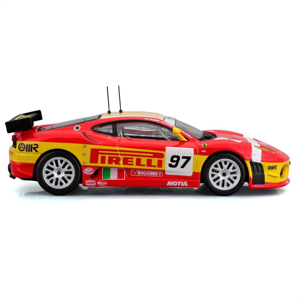 Bburago Scale Ferrari F430 GTC 2008 Race Sports Car Diecast Model Car Finished Product 1/43 #97 Red/Yellow / 18-36303