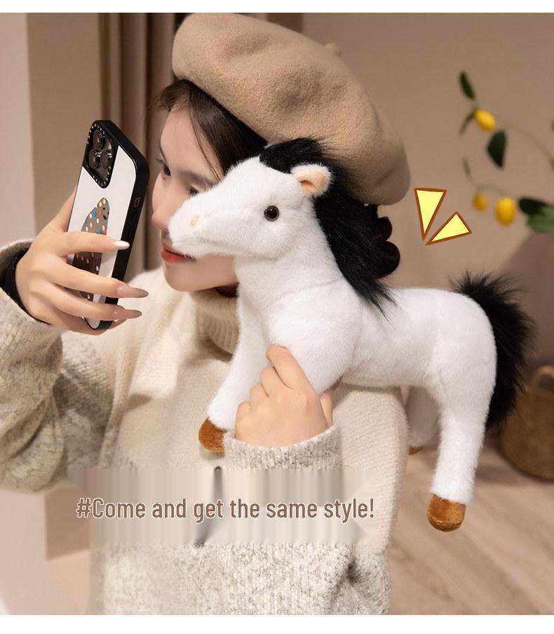 Jucărie de pluș cal transfrontalier: Păpușă Ponei Activitate Zoo & Ornament de Casă Cadou pentru Copii