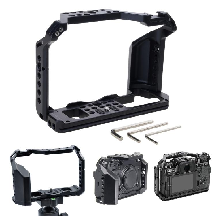 Camera Stabilization Cage for X T4 Cameras Aluminum Alloy Frame Featuring Cold Shoe Thread Holes Handle for Control