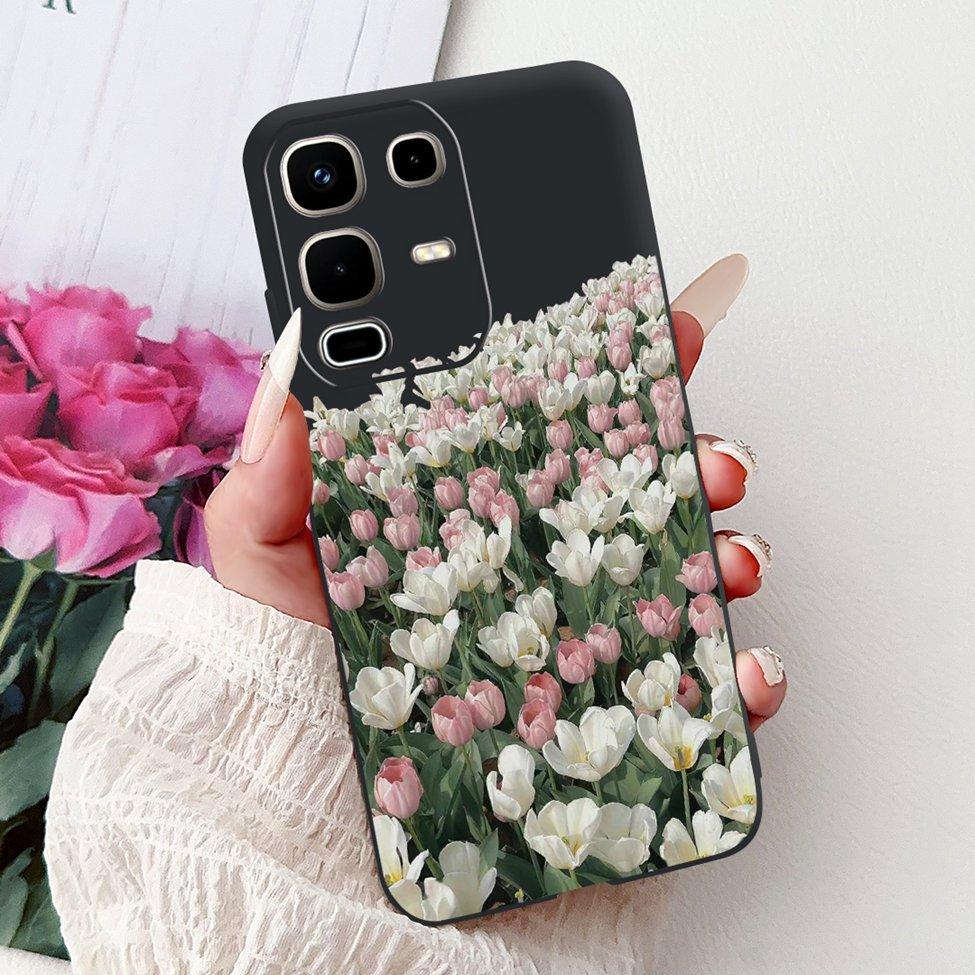 Per Infinix Note 50s X6870 Cover Posteriore Per Infinix Note 50s 5G Custodia Silicone Moda Lusso Fiori Gatto Carino Dipinto Divertente Paraurti