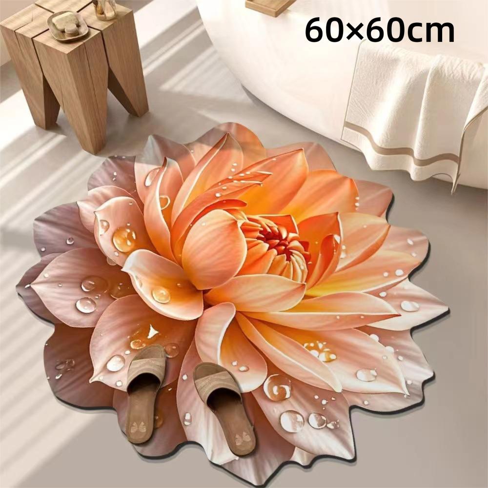 Special-shaped Flower Carpet 60/100cm Bathroom Floor Mats  for Living Room Tea Table Bedside
