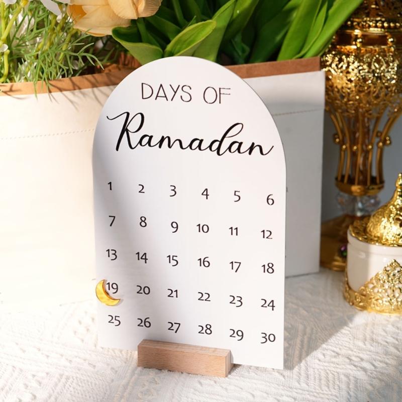Modern Acrylic Desktop Countdowns Display With Wood Stand Home Celebration Accessory For Holidays And Special Event