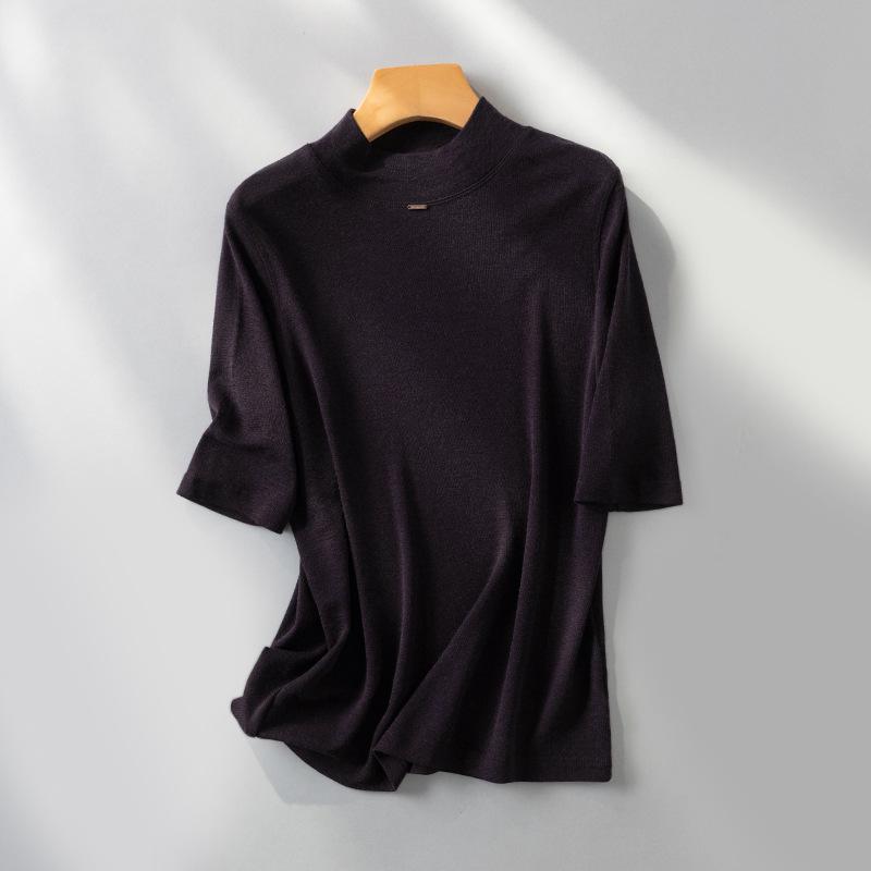 

Puyuan 2025 Women s High Neck Merino Wool Base Layer - Classic Autumn/Winter Mid-Sleeve Essential Large