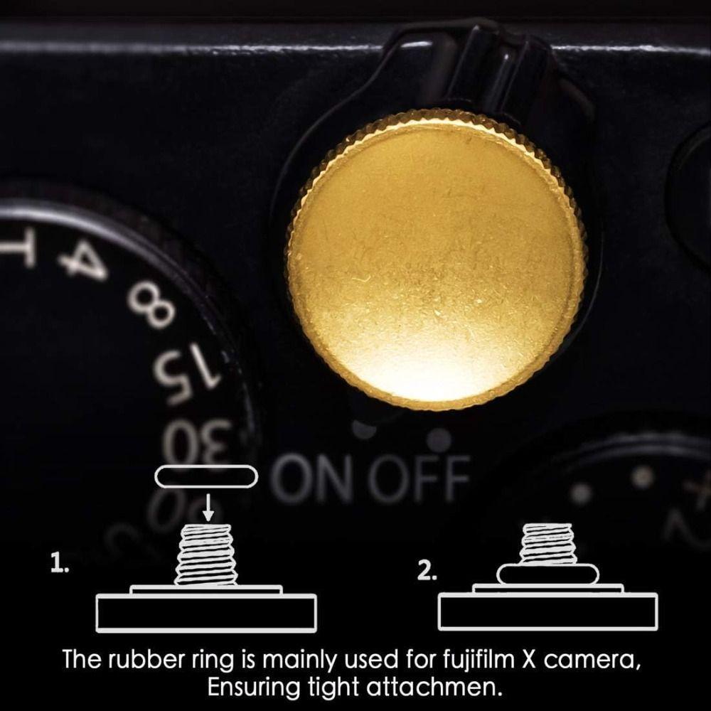 Concave Shutter Button Brass Rubber Ring Shutter Release for Fujifilm/Leica/Nikon/Sony DSLR Camera