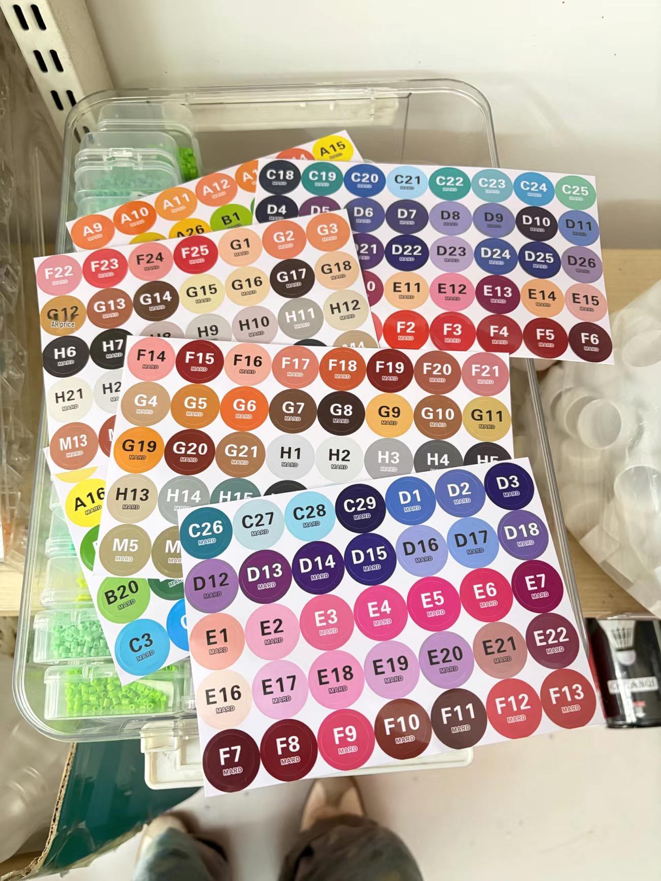 22-Color Adhesive Paper Stickers - Single Sheet Single Sheet