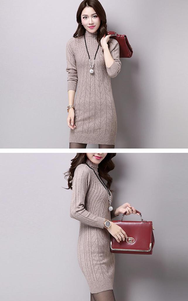 WesRiva Long Sleeve Mini Tunic Solid Simple Knit Black Women's Dress, Color, Top, Cute, Stylish, Outing, Elegant, Spring, Summer, Fall, Winter, (FREE,