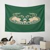 Milwaukee Bucks Logo On Green Background Pattern Wall Hanging Tapestry Decorative Tapestry Home Decor for Bedroom and Living Room