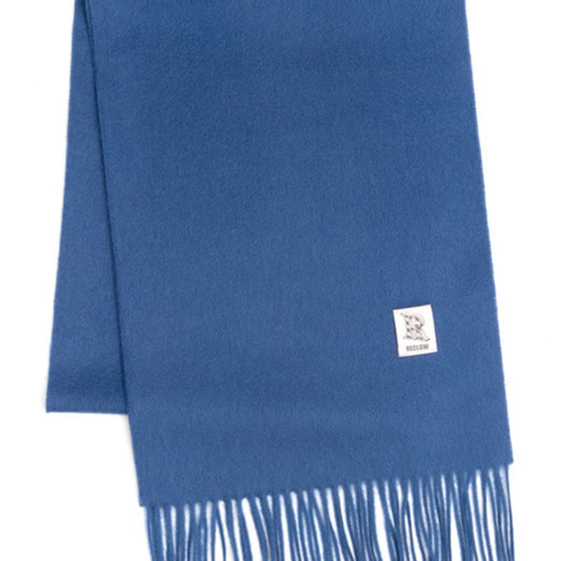 RECLOW RECLOW LAND 100% Cashmere Muffler Blue