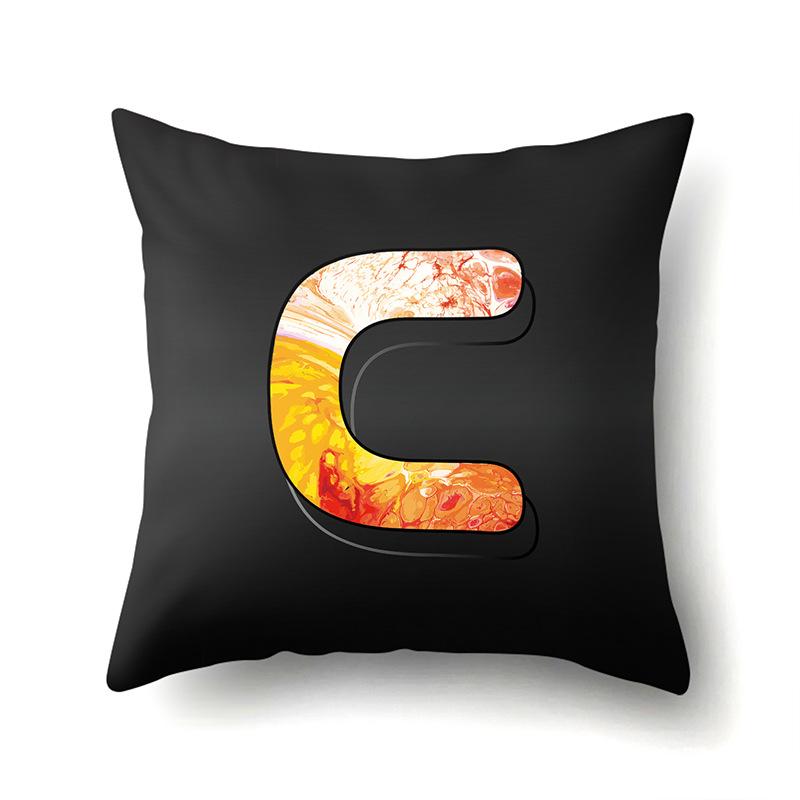Polyester Pillowcase 3D Three-dimensional Effect Cushion Set Decorative Printing 26 English Letter Pillowcase