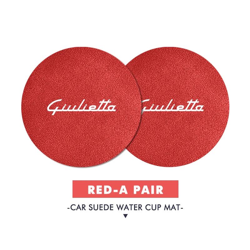 Autoaufkleber Für Alfa Romeo Für Alfa Romeo 2 STÜCK Auto Logo Anti-Rutsch Becherhalter Matte Getränkehalter Matte Innenzubehör Giulietta