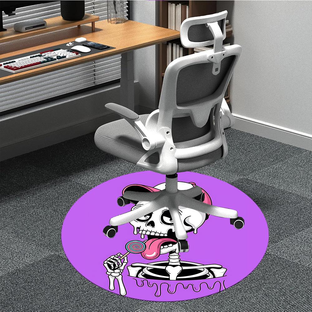 1pc Skelton Candy Office Round Area Rug, Under Office Chairs Bedroom Living Room Home Decor, Room Deco, Available in Various Sizes