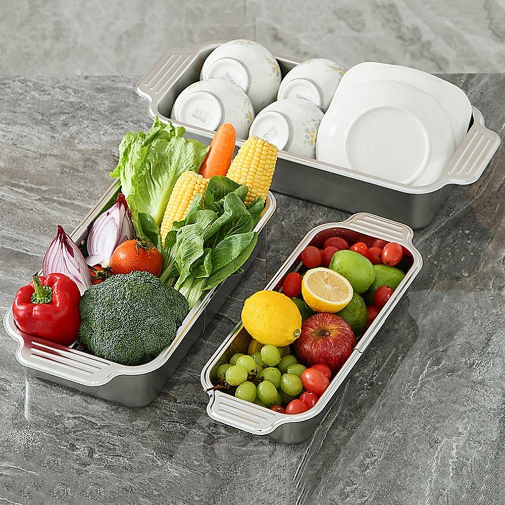 Retractable Extendable Dish Drainer Thickened Kitchen Sink Rack Over Sink Organizer  Plates