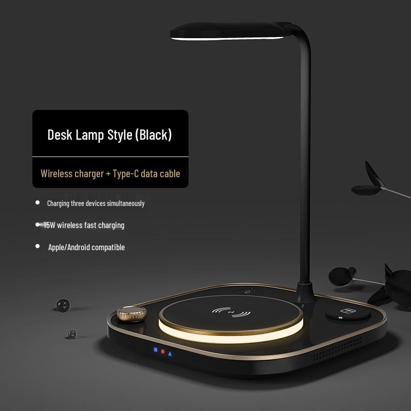 3-in-1 Wireless Charging Lamp for Huawei & Apple Phones, Earphones, Watches