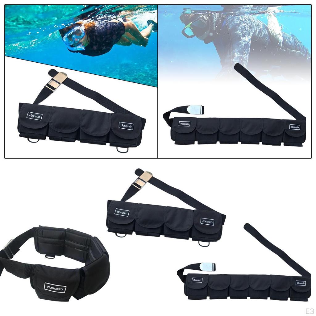 Diving Weight Belt with Pockets and Quick Release Mechanism for Snorkeling