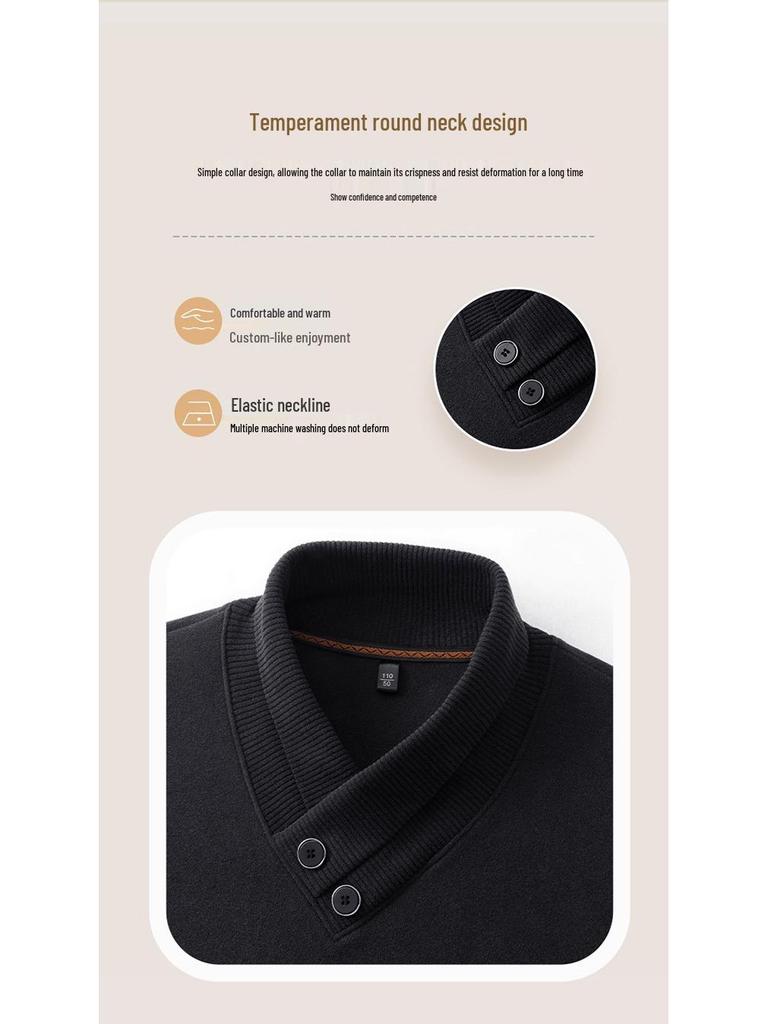 Velvet Knit Long Sleeve Hoodie - Non-Iron, Skin-Friendly, Fashionable Base Layer for Autumn/Winter