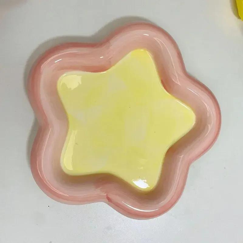 

Миска для домашних животных со звездами для кошек, миска для питья воды для домашних животных из мультфильмов, керамическая посуда для кошек, собачья еда, принадлежности для кошек и собак, аксессуары S