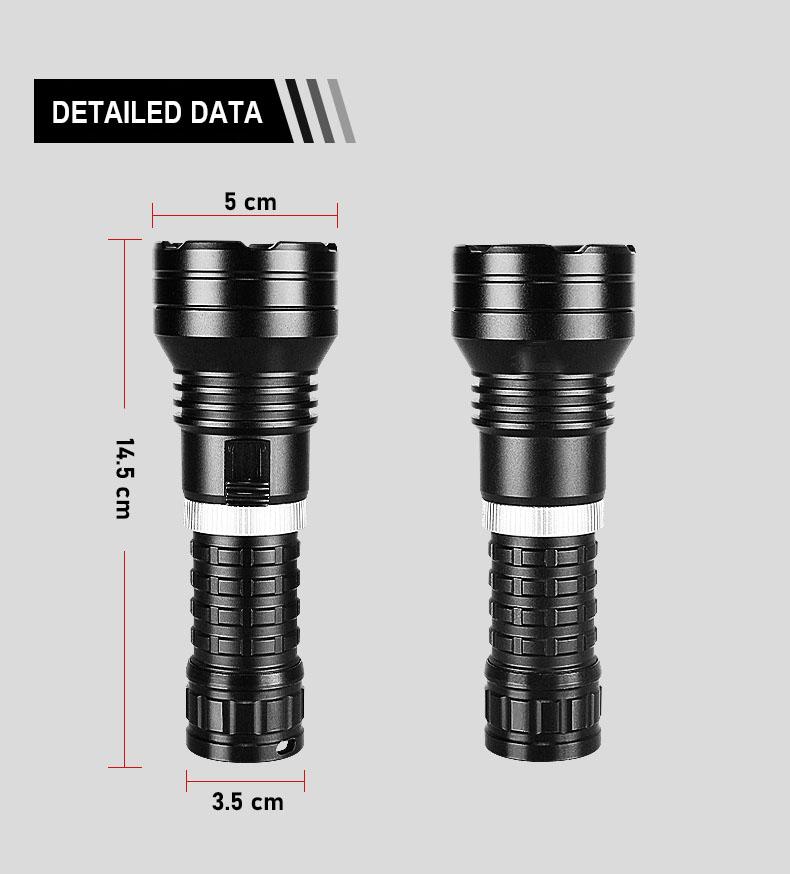 Lanterna de mergulho profissional XHP120, potente lanterna LED de mergulho com alto lúmen de 200.000 lm, lanterna de mergulho com lâmpada anfíbia